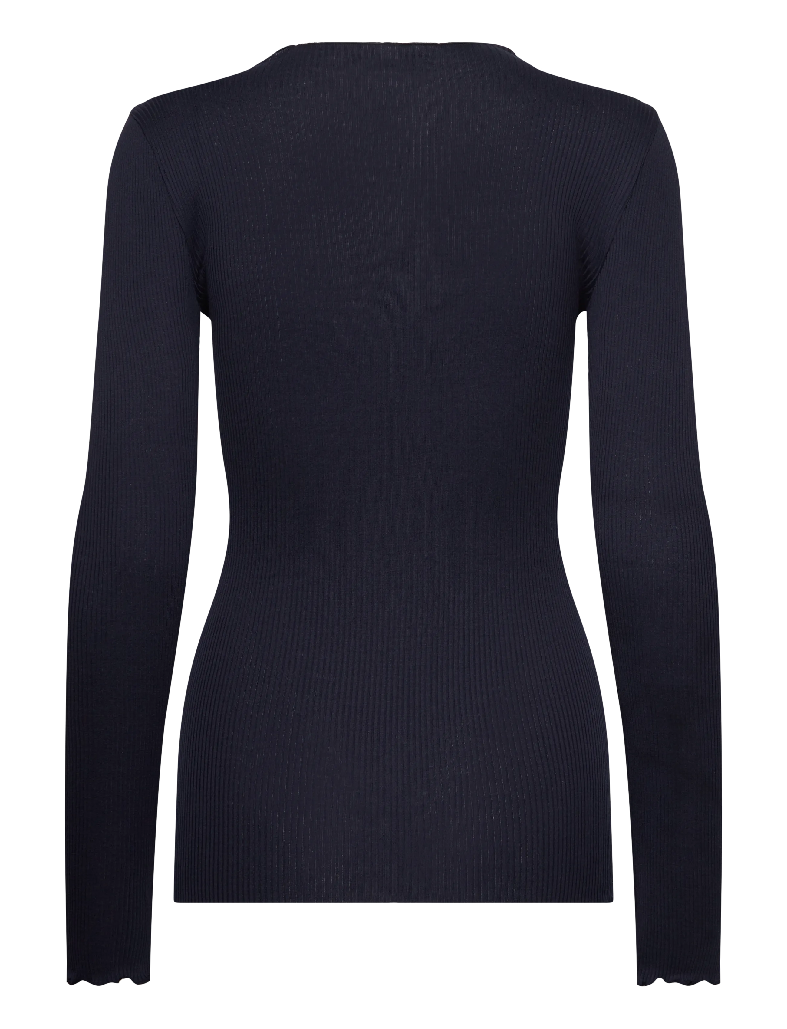 Rosemunde - RWPearl Silk LS T-shirt - langærmede toppe - navy - 1