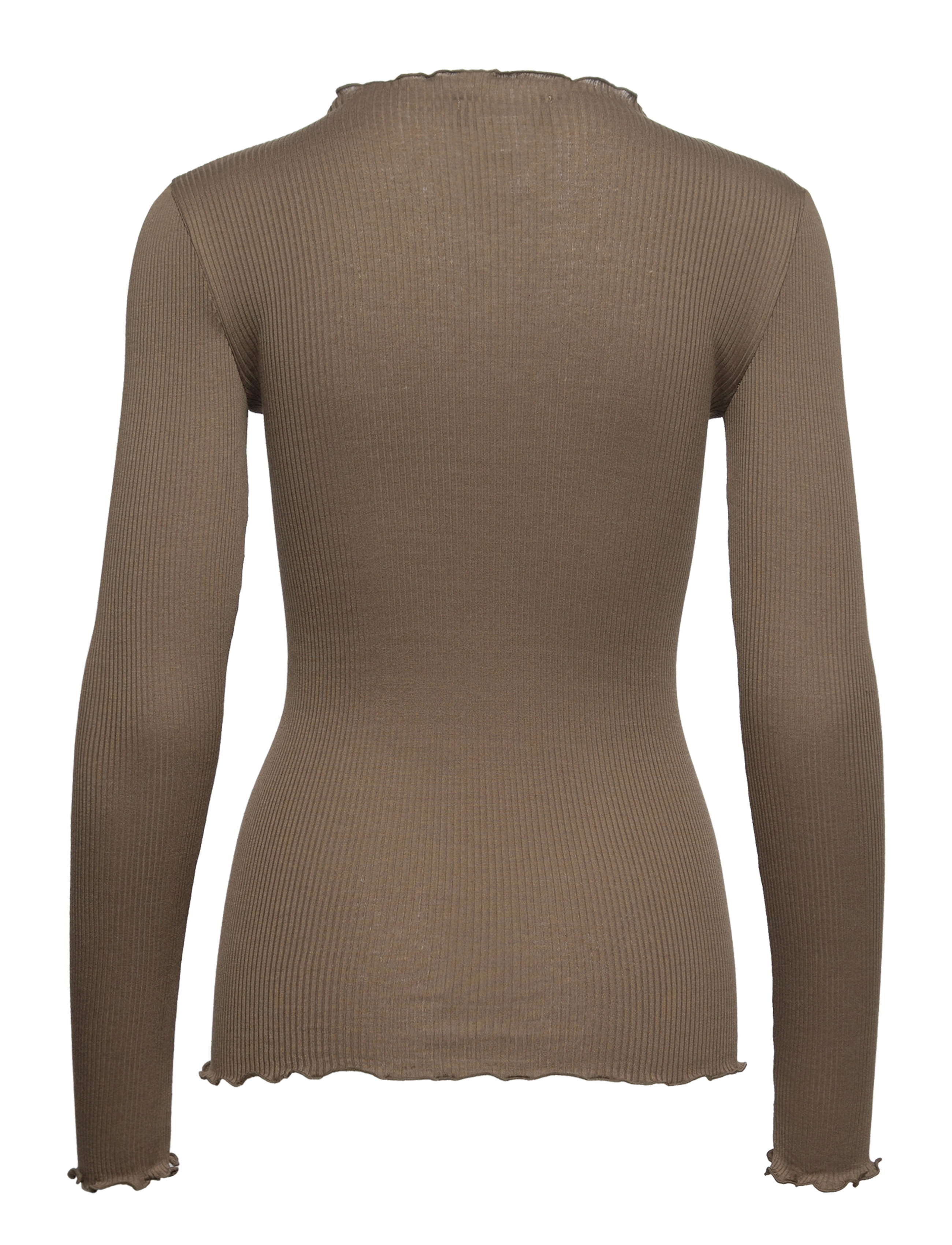 Rosemunde - RWPearl Silk LS T-shirt - langærmede toppe - olive night - 1