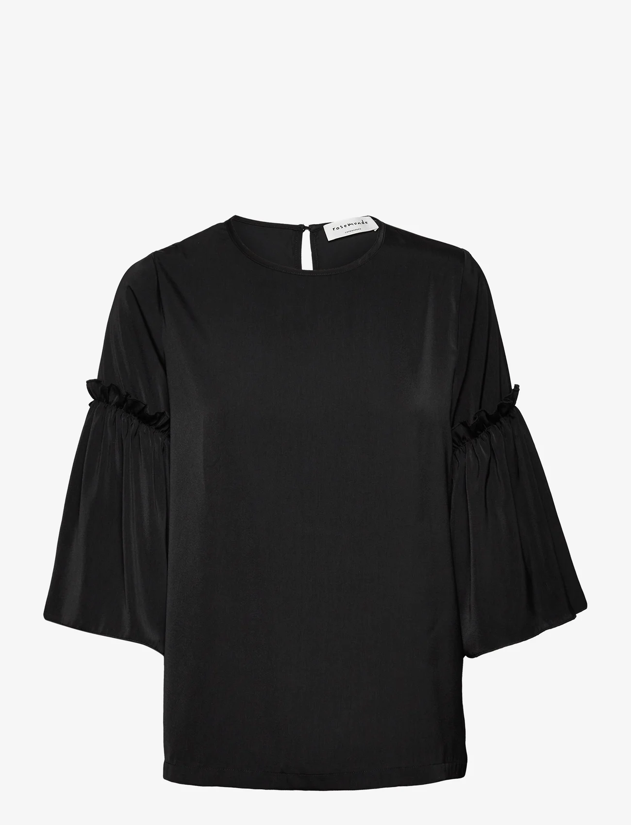 Rosemunde - Recycled polyester blouse - pitkähihaiset puserot - black - 0
