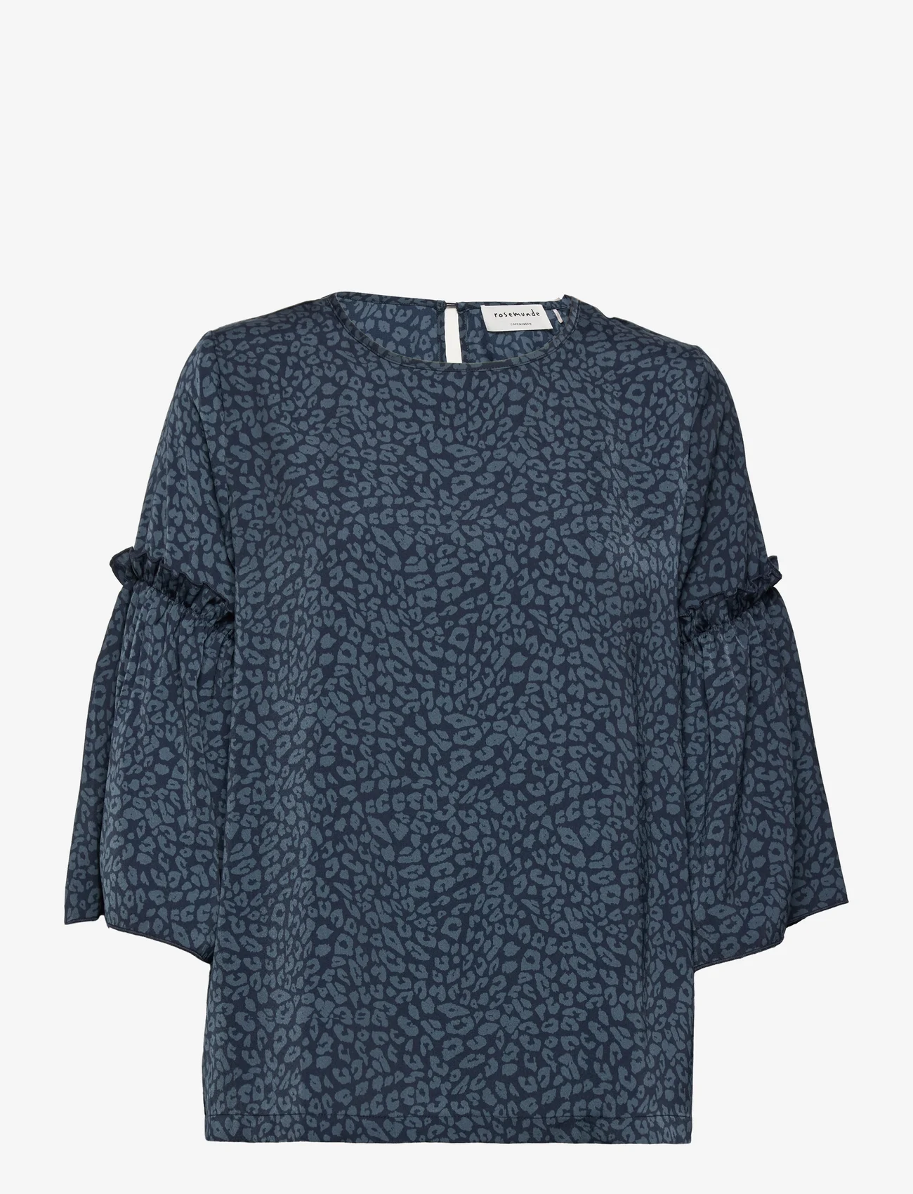 Rosemunde - Recycled polyester blouse - pitkähihaiset puserot - blue leo print - 0