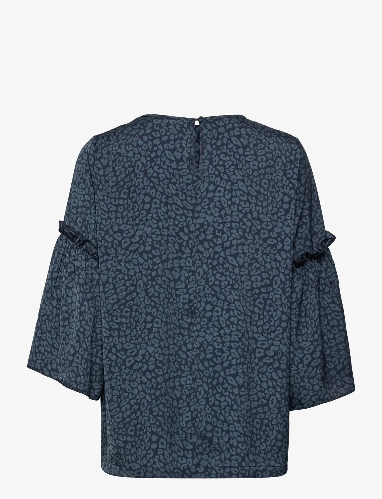 Rosemunde - Recycled polyester blouse - pitkähihaiset puserot - blue leo print - 1