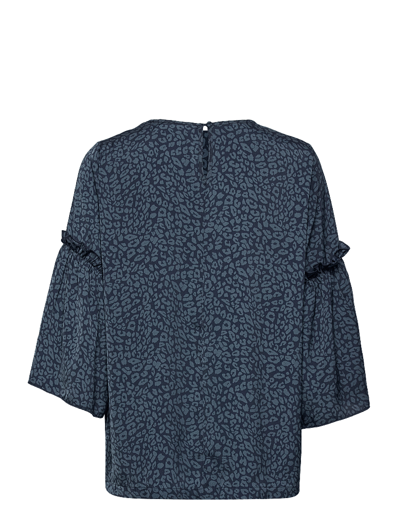 Rosemunde - Recycled polyester blouse - langærmede bluser - blue leo print - 1