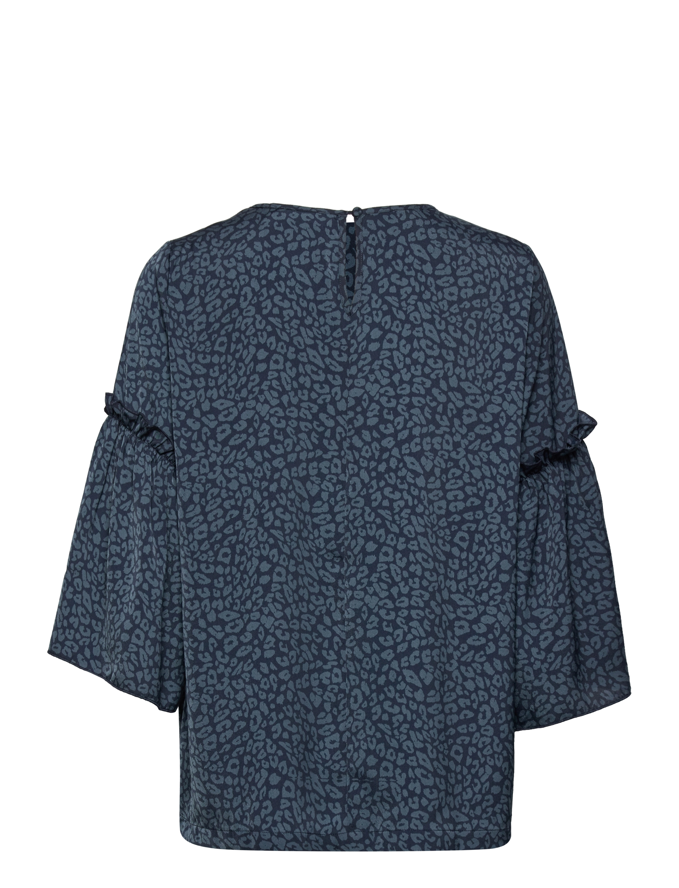 Rosemunde - Recycled polyester blouse - langærmede bluser - blue leo print - 1