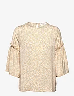 Recycled polyester blouse - SAND LEO PRINT