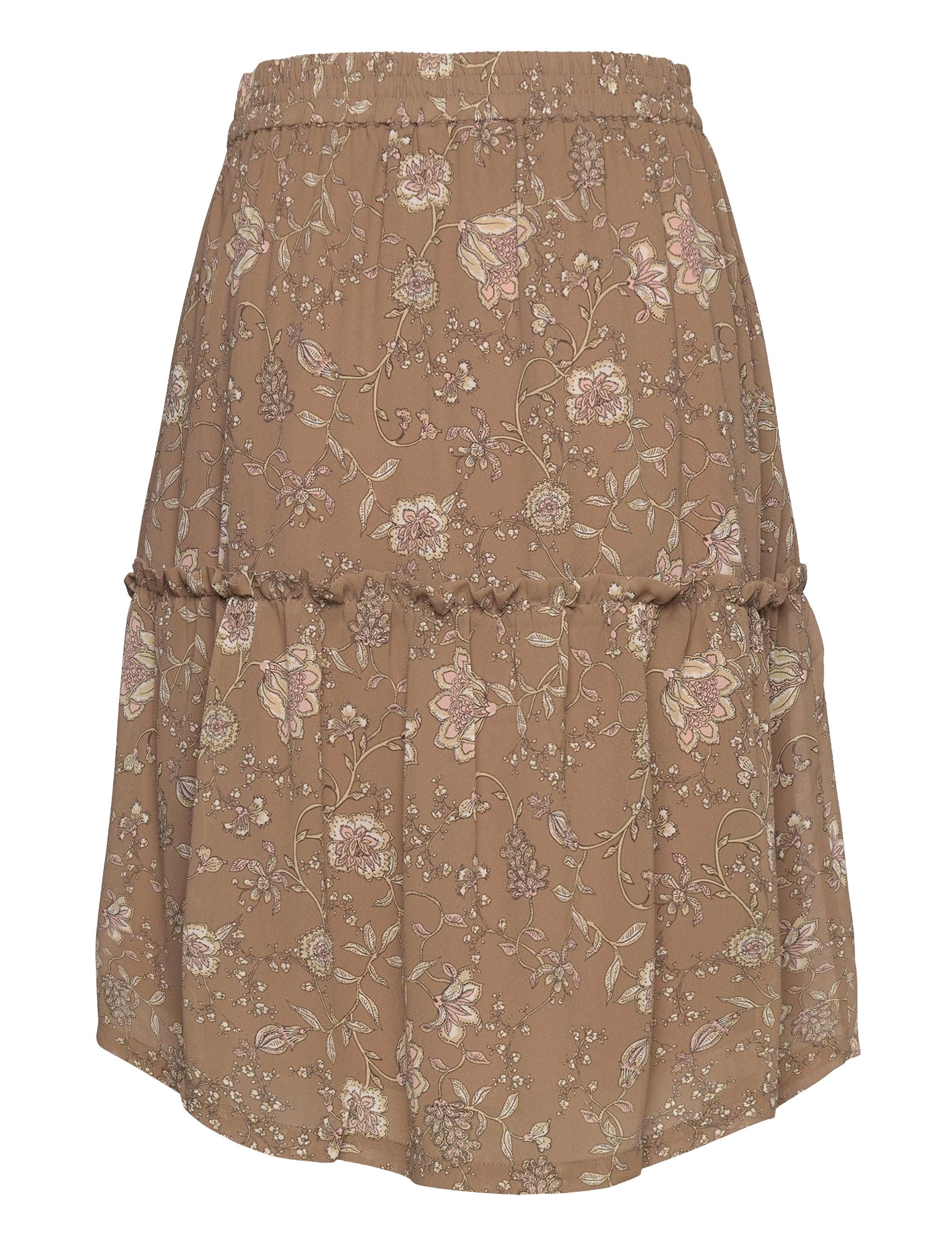 Rosemunde - Recycle polyester skirt - dark sand wild blossom print - 1
