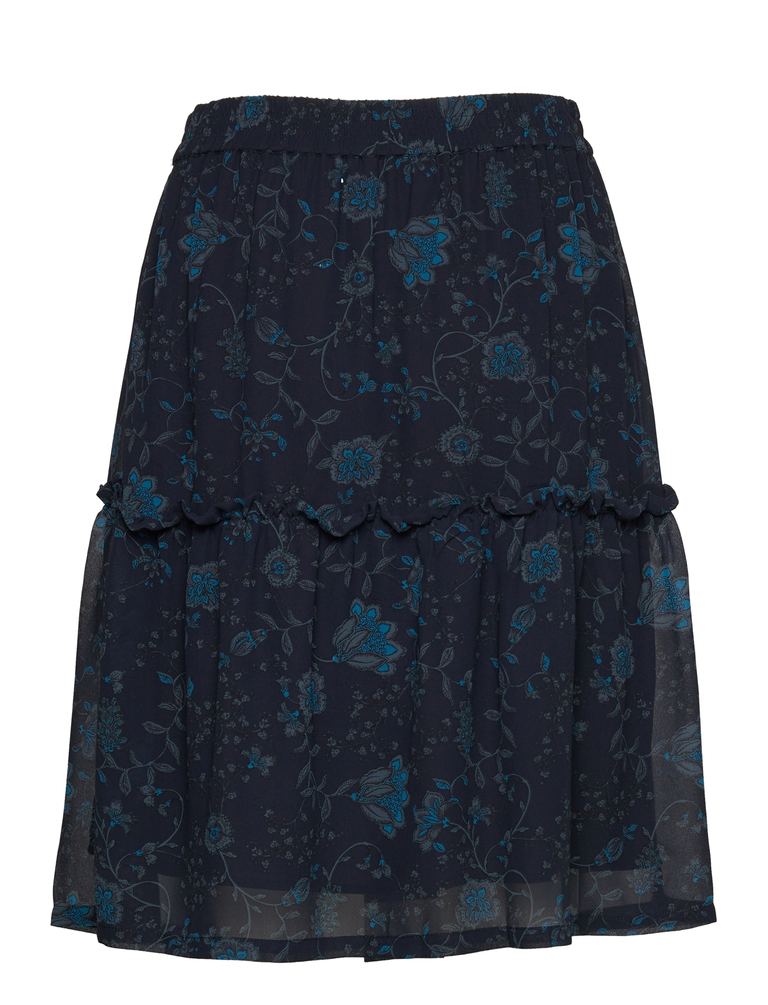 Rosemunde - Recycle polyester skirt - dark blue wild blossom print - 1
