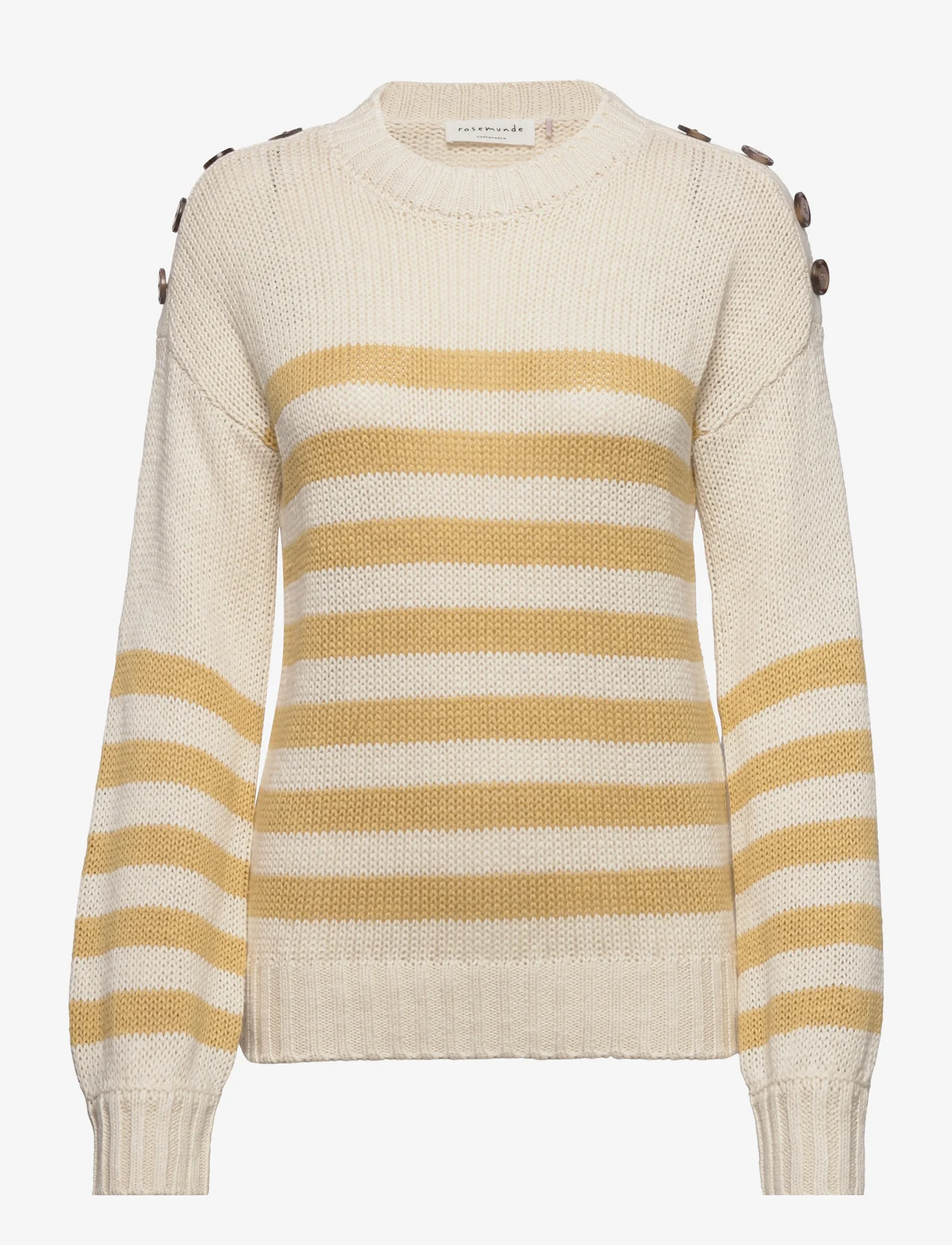 Rosemunde - Pullover - strikkegensere - ivory mellow yellow stripe - 0