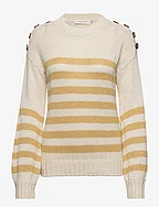 Pullover - IVORY MELLOW YELLOW STRIPE