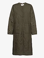 Recycle polyester coat - OLIVE NIGHT