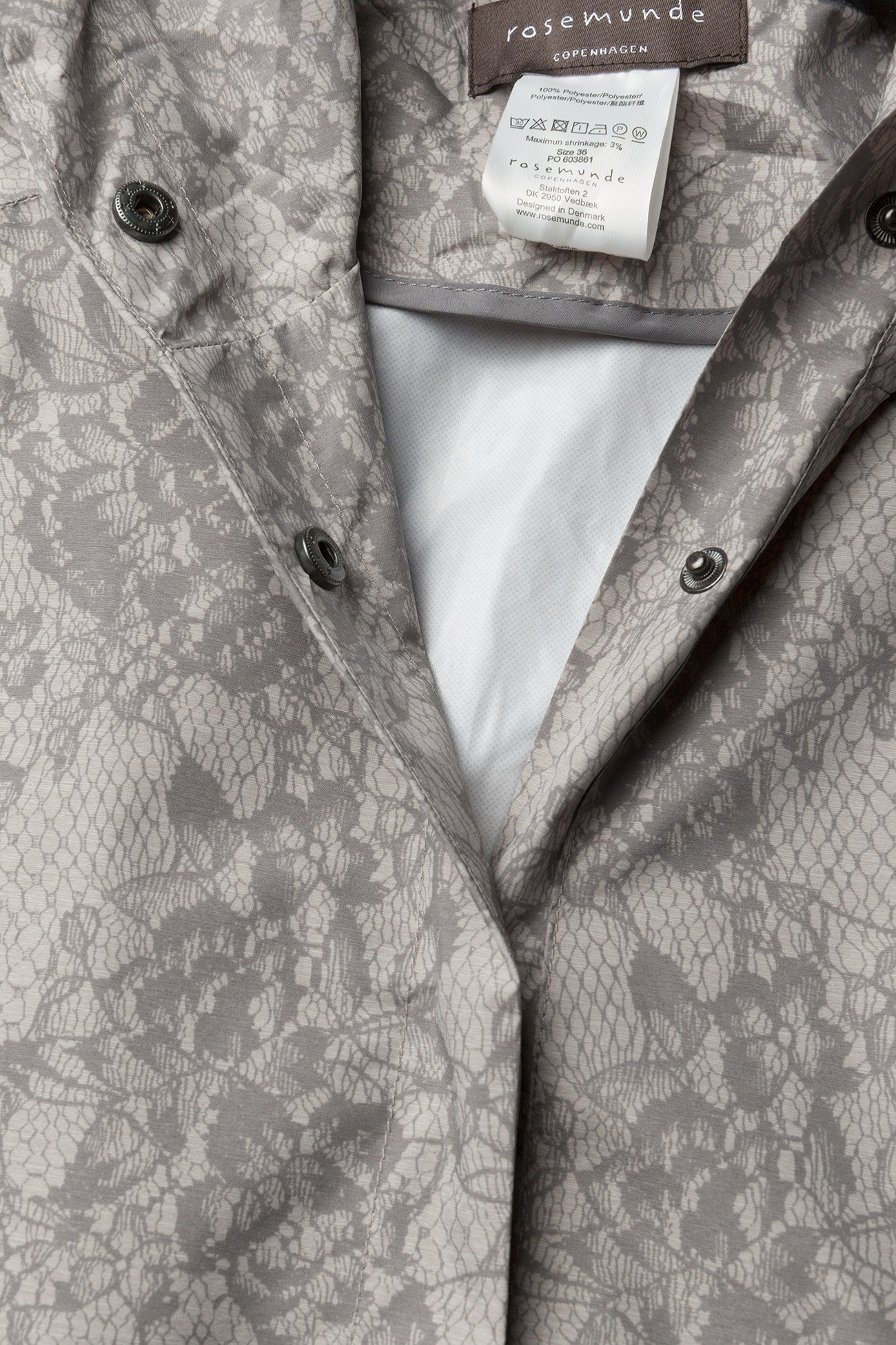 Rosemunde - Coat ls - dove lace print - 3