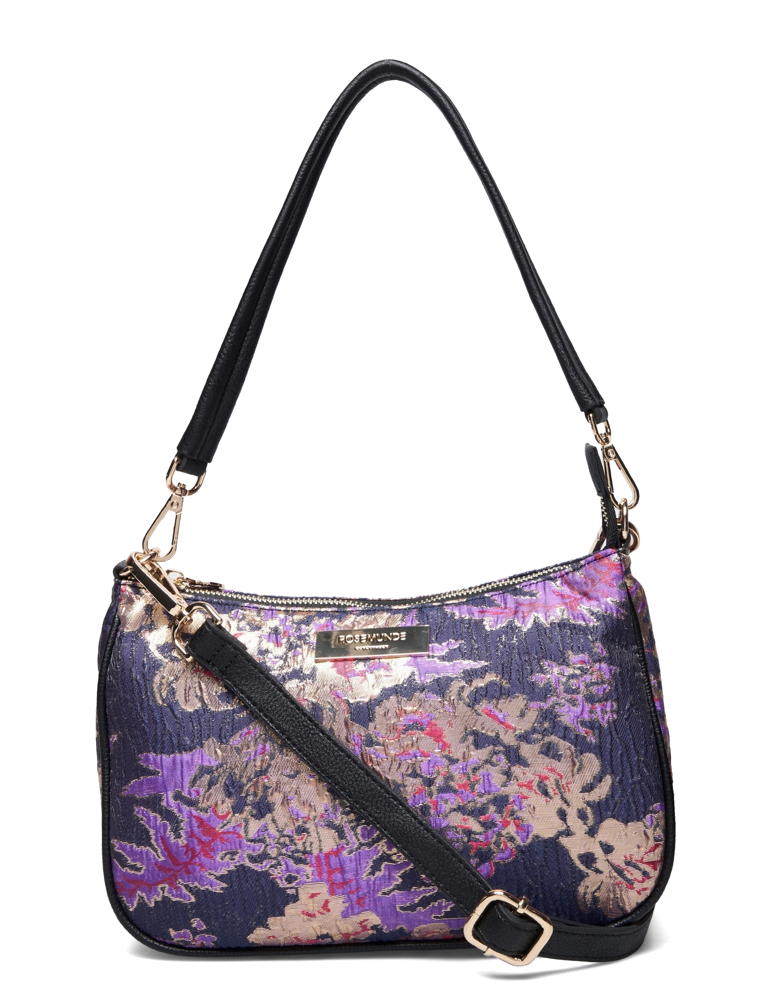 Jacquard hand bag - GOLDEN PURPLE JACQUARD