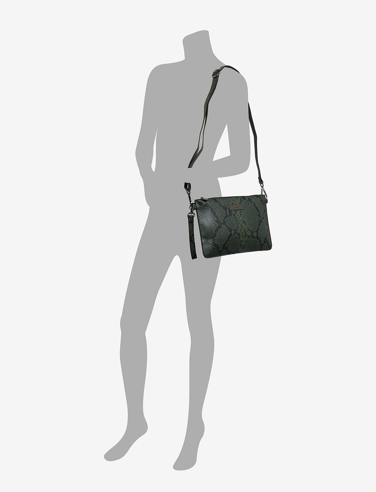 Rosemunde - Clutch - black green python print - 4