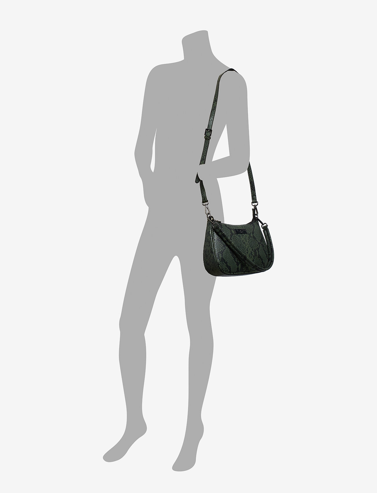 Rosemunde - Clutch - black green python print - 4