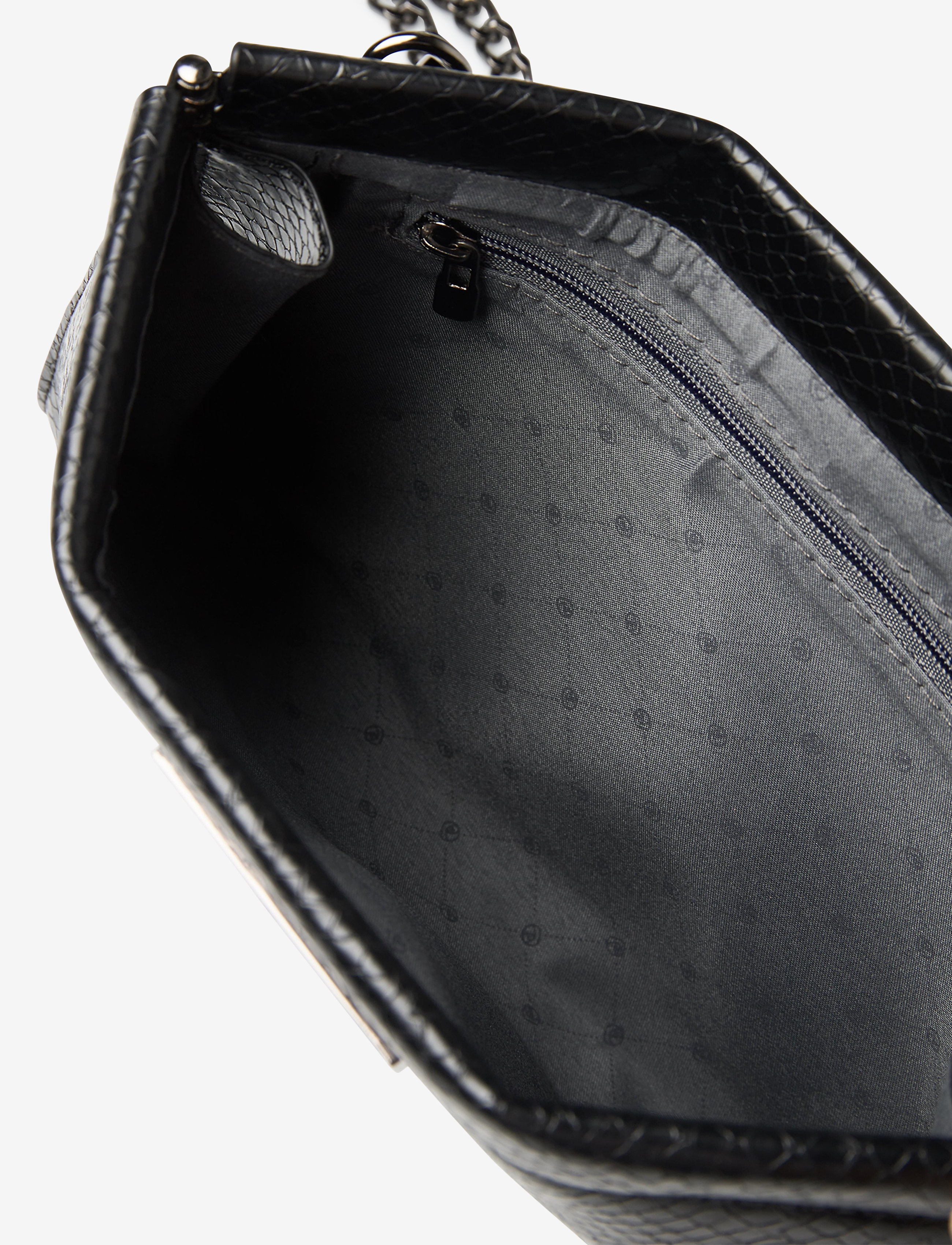 Rosemunde - Clutch - black python print - 3