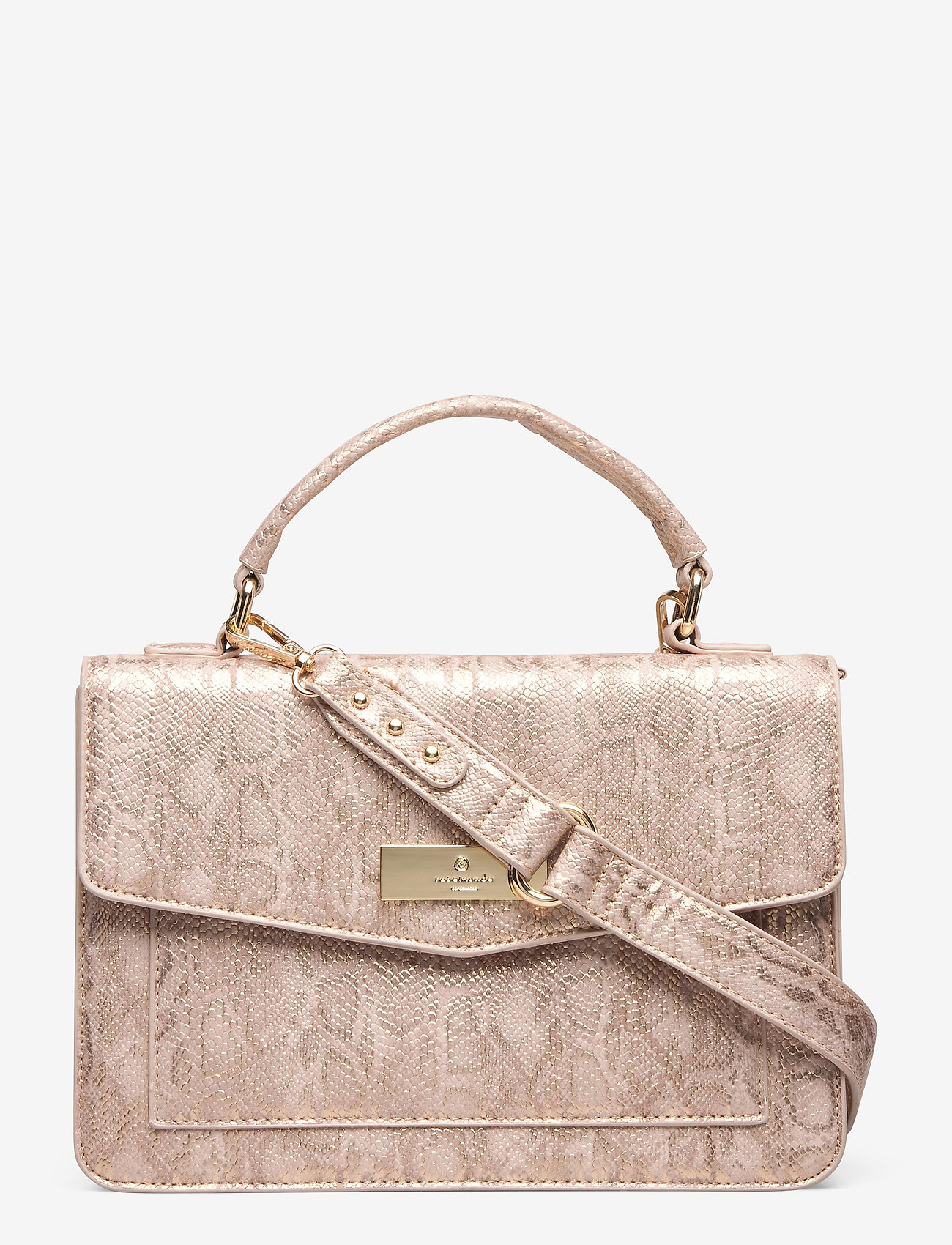 Rosemunde - Bag medium - nougat snake foil gold - 0