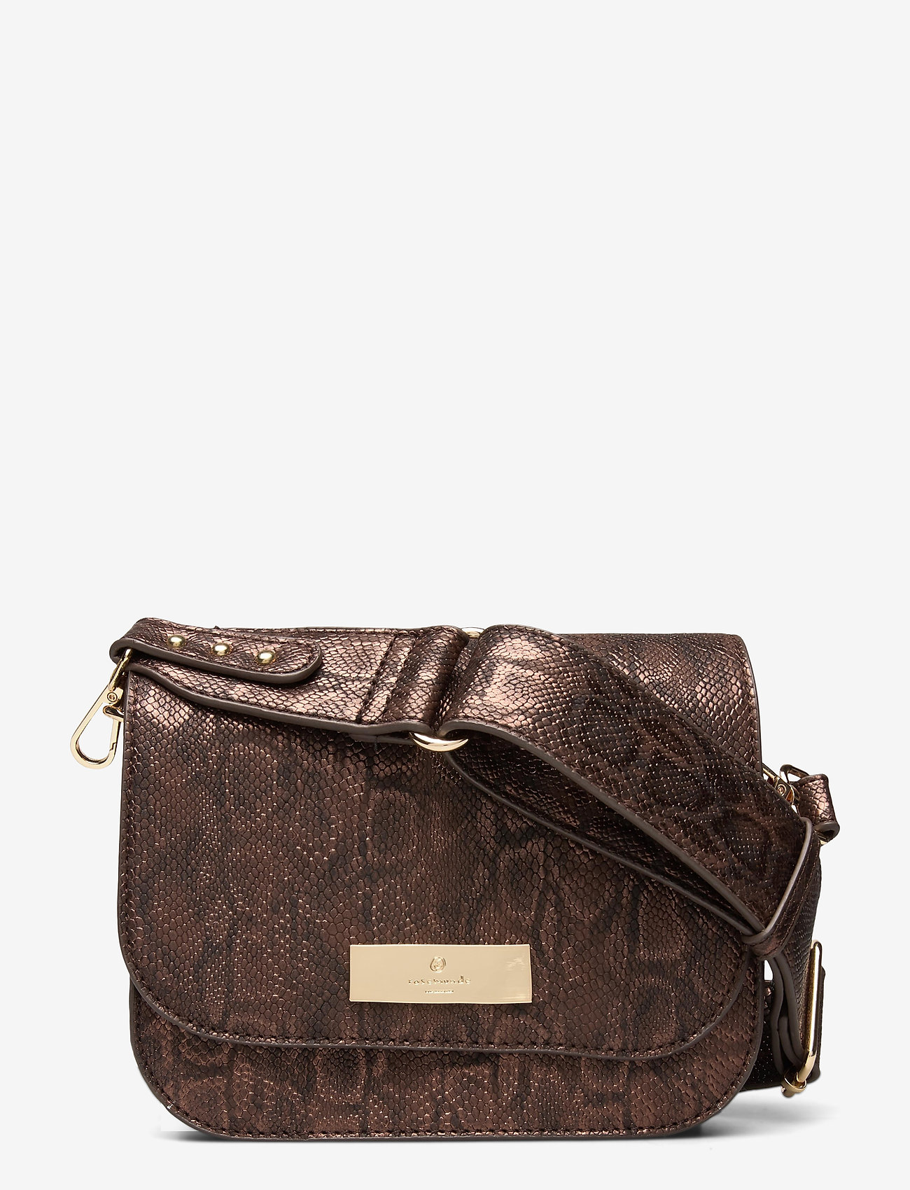 Rosemunde - Bag small - brown snake foil gold - 0