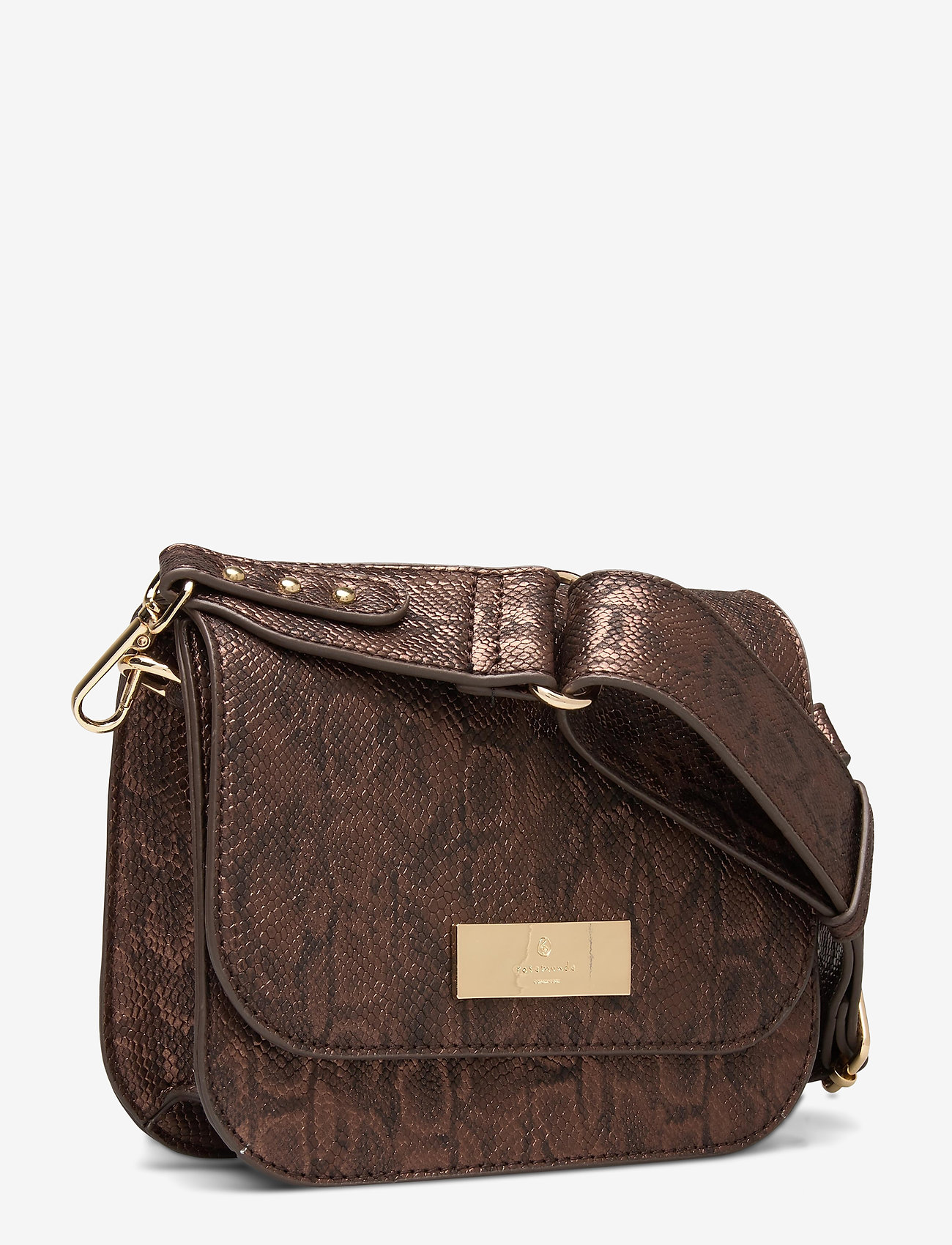 Rosemunde - Bag small - brown snake foil gold - 2