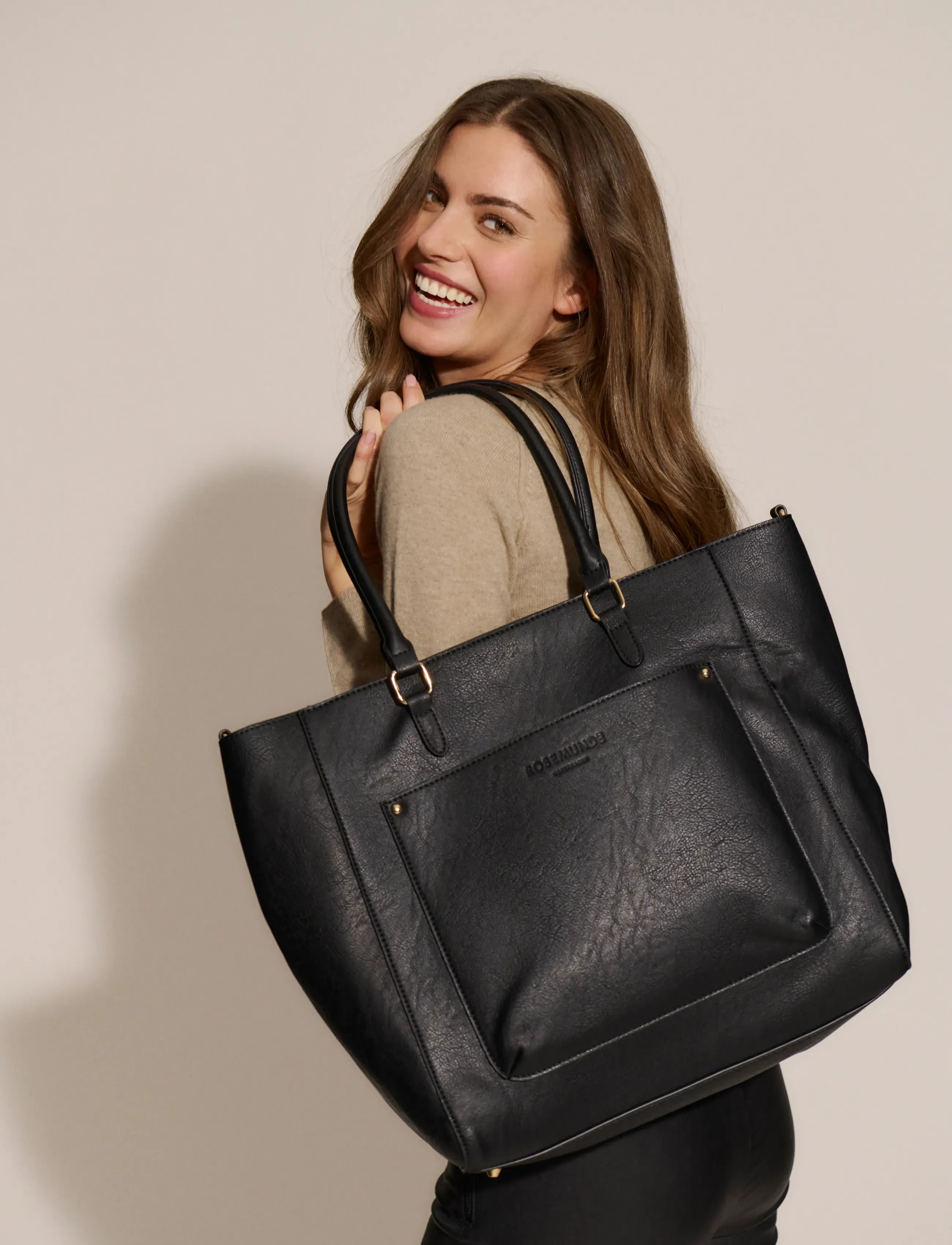 Rosemunde Rbandora 2 In 1 Big Shopper, One Size, Black, Tasker > Shoppere, Dame