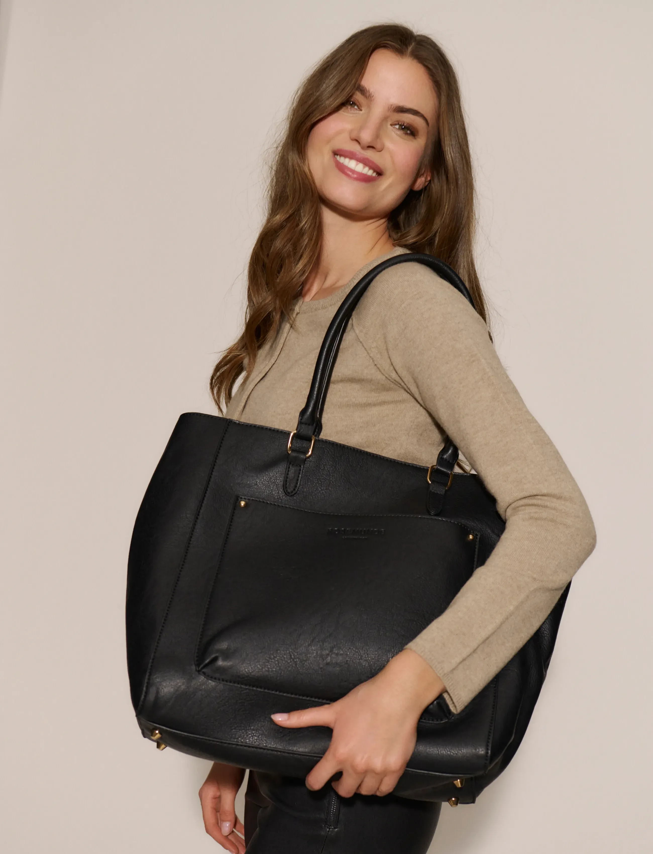 Rosemunde - RBAndora 2 in 1 Big Shopper - ietilpīgas somas - black gold - 5