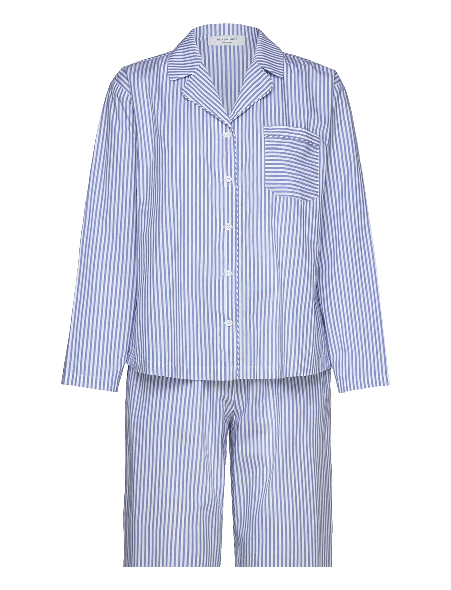 Rosemunde - RHPaige Nightset - blue white stripe print - 0
