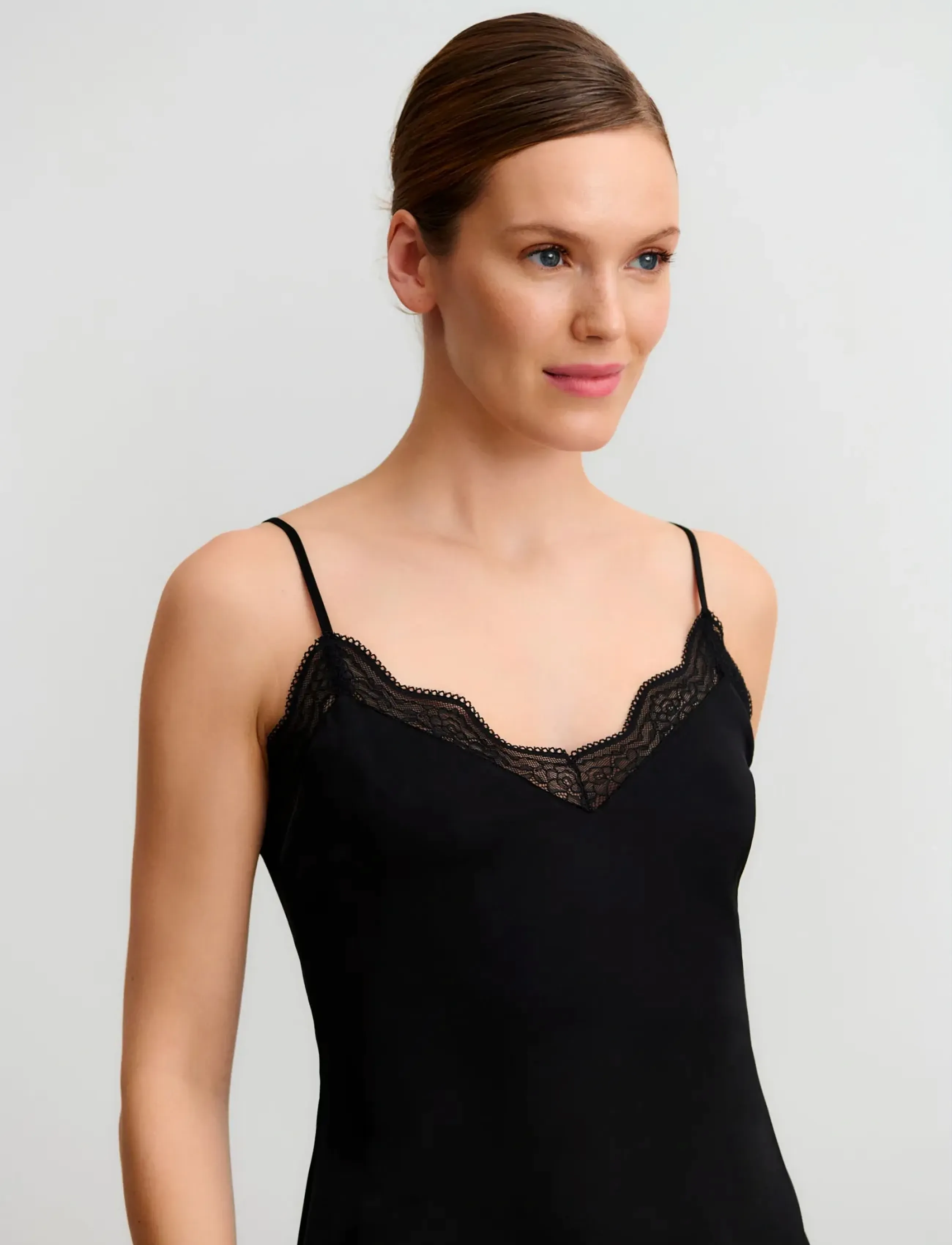 Rosemunde - RHJasmine SL Night Strap Top - sievietēm - black - 2