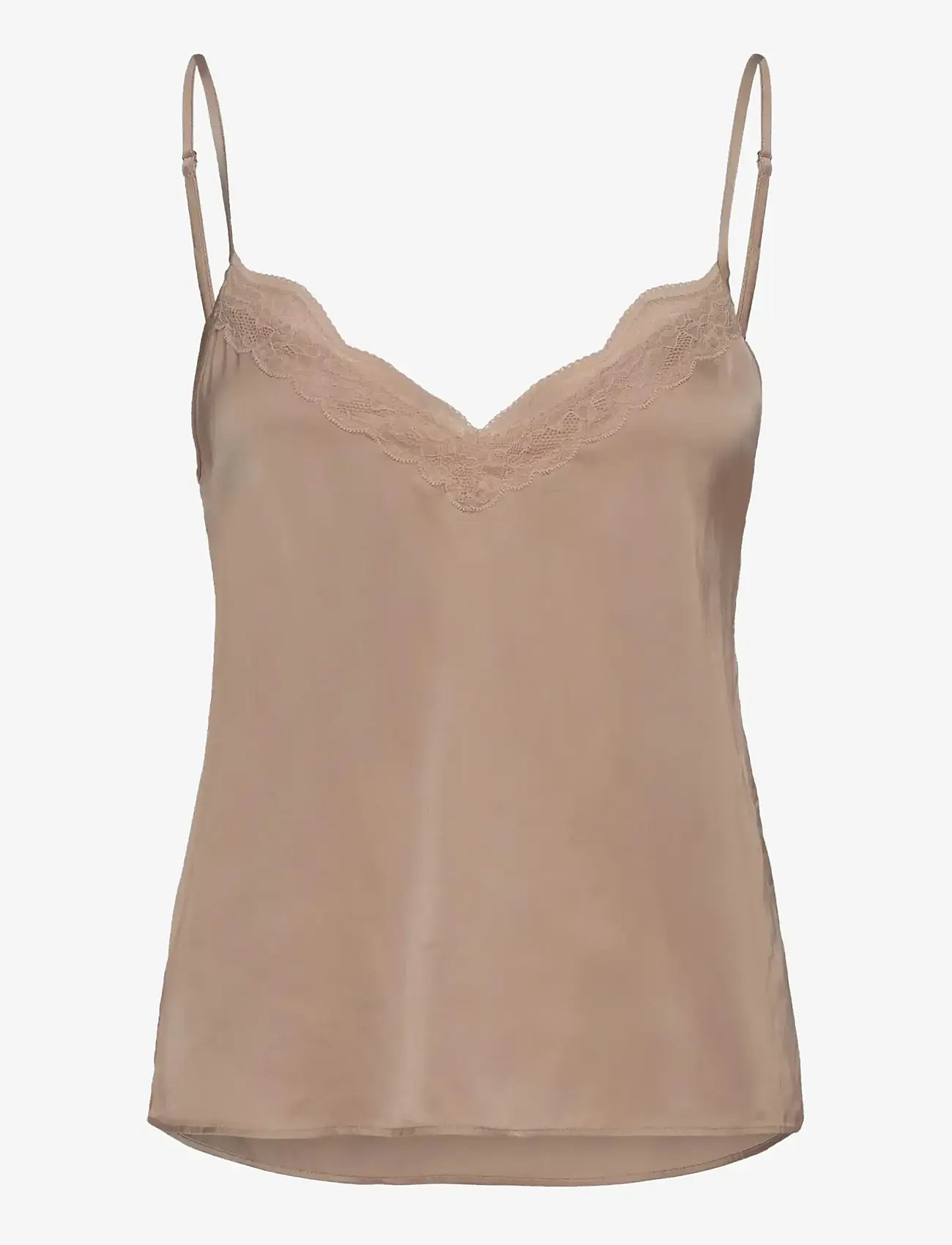 Rosemunde - RHJasmine SL Night Strap Top - overdele - mocha meringue - 0