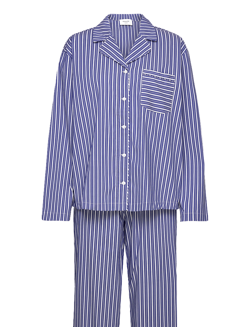 Rosemunde - RHPatty Nightset - pyjamas - blue white stripe print - 0