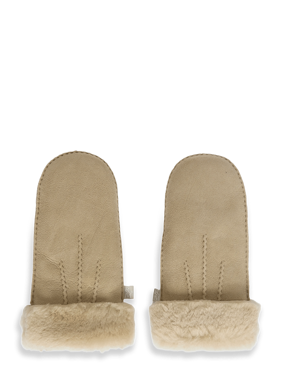 Rosemunde - RHSydney Shearling Stitch Mittens - læderhandsker - taupe - 0