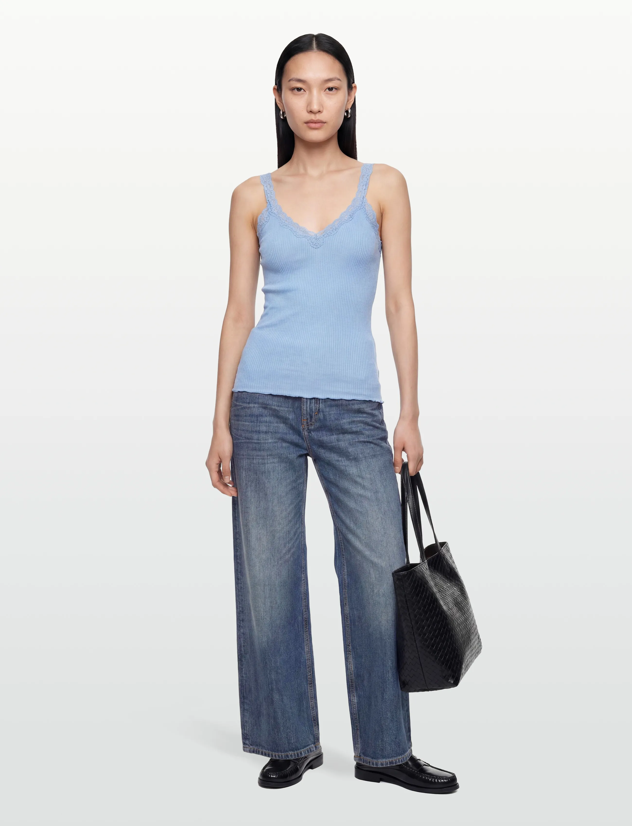 Rosemunde - RMWBalta Modal SL V-Neck Top - madalaimad hinnad - bel air blue - 0