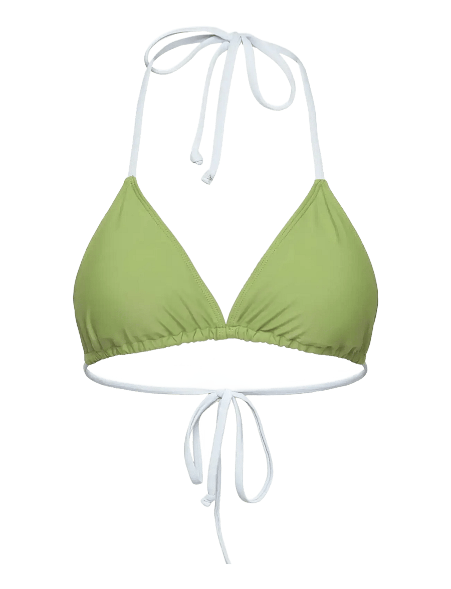 Rosemunde - RWShiitake Triangle Bikini Top - triangle bikinis - new green contrast strings - 0