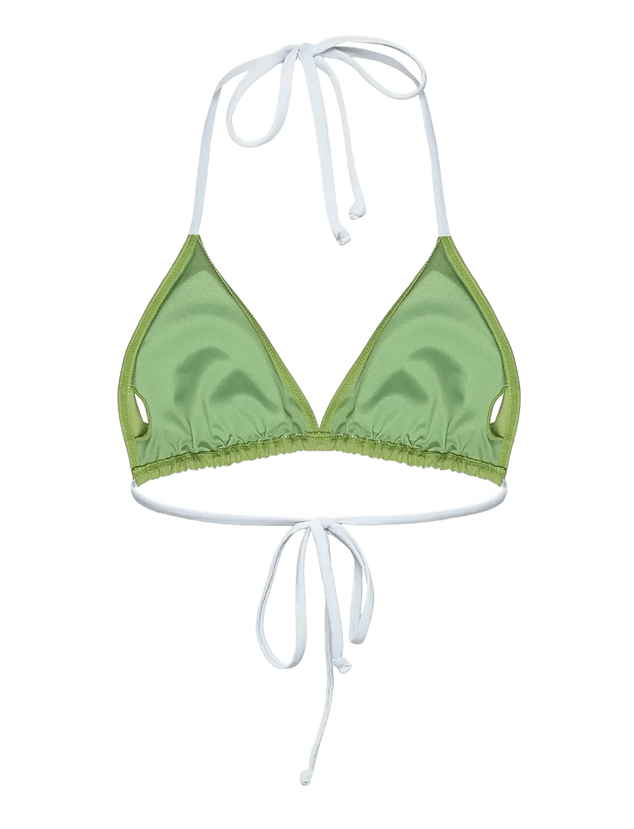 Rosemunde - RWShiitake Triangle Bikini Top - triangle bikinis - new green contrast strings - 1