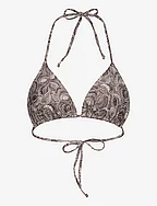 Triangle bikini top - BROWN LEAF PRINT