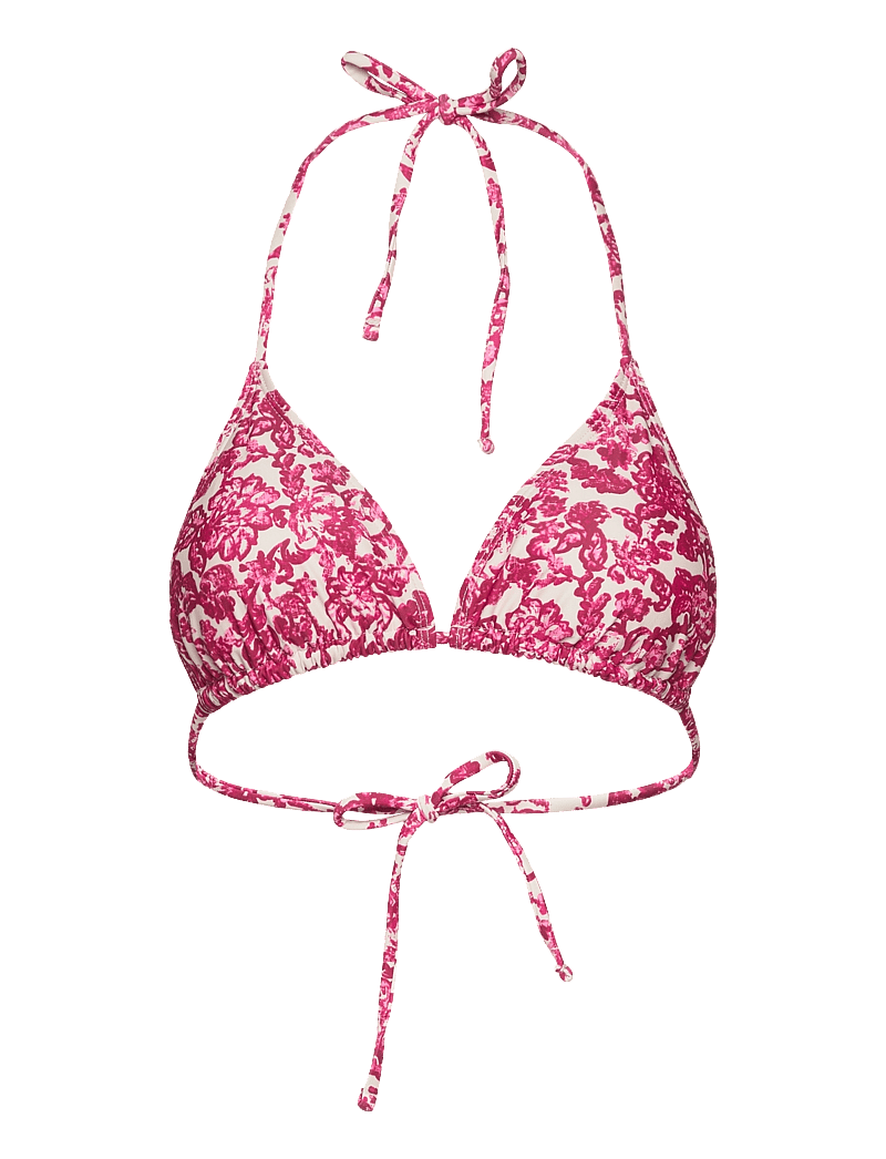 Rosemunde - RWShiitake Triangle Bikini Top - trekantsbikinier - pink ink flower print - 0