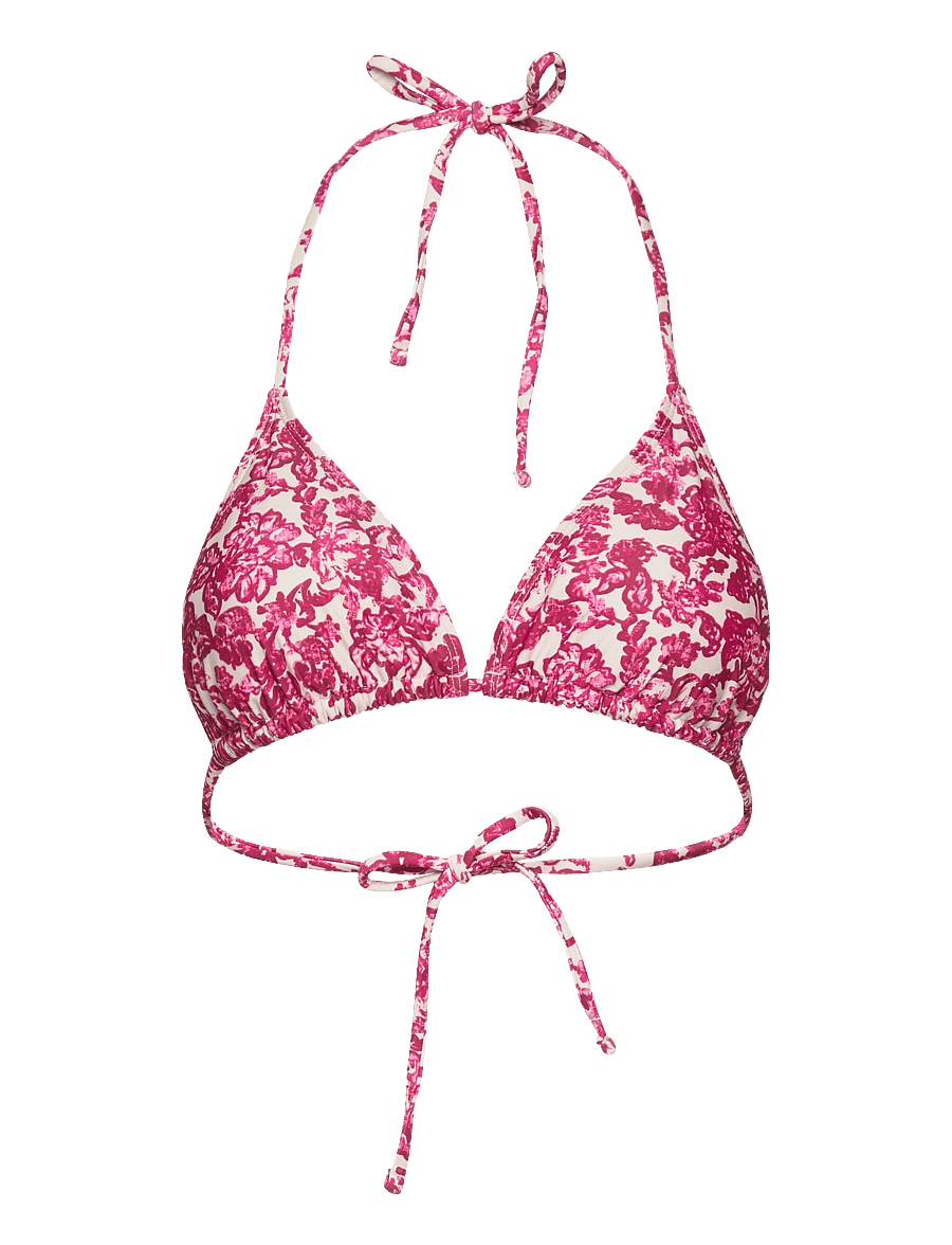 Rosemunde - RWShiitake Triangle Bikini Top - trekantsbikinier - pink ink flower print - 0
