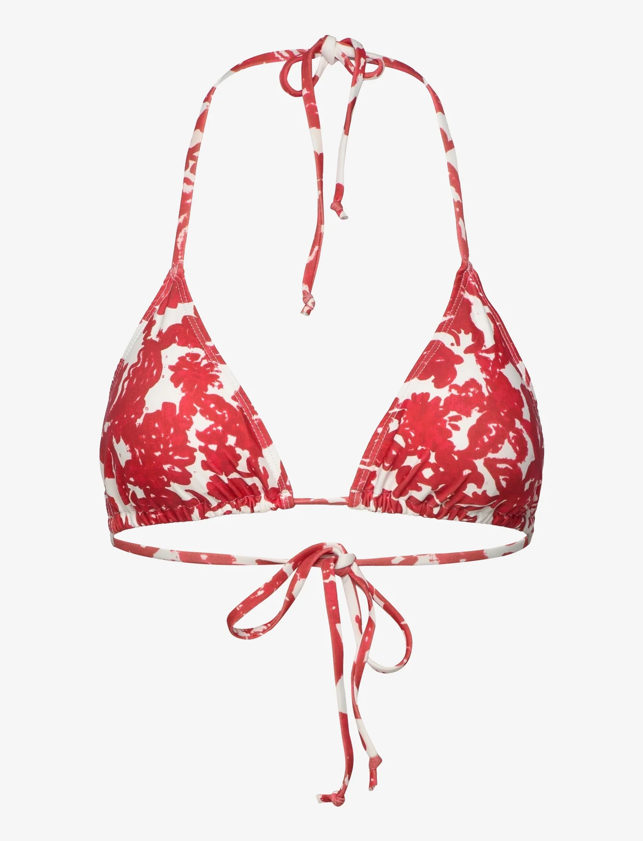 Rosemunde - Triangle bikini top - driehoekige bikini - red ink flower print - 0