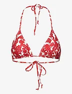 Triangle bikini top - RED INK FLOWER PRINT