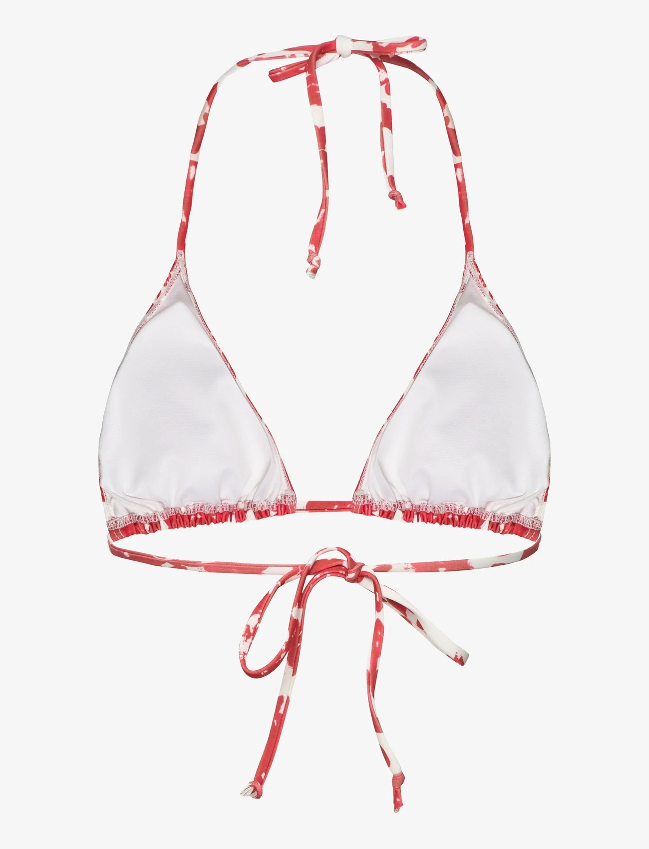 Rosemunde - Triangle bikini top - trikampio formos bikinio liemenėlės - red ink flower print - 1