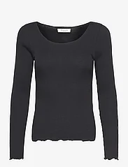 Rosemunde - Cotton t-shirt - langärmlige tops - black - 0