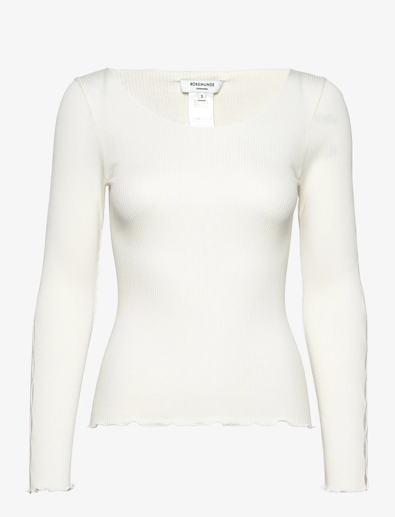 Rosemunde - Cotton t-shirt - long-sleeved tops - ivory - 0