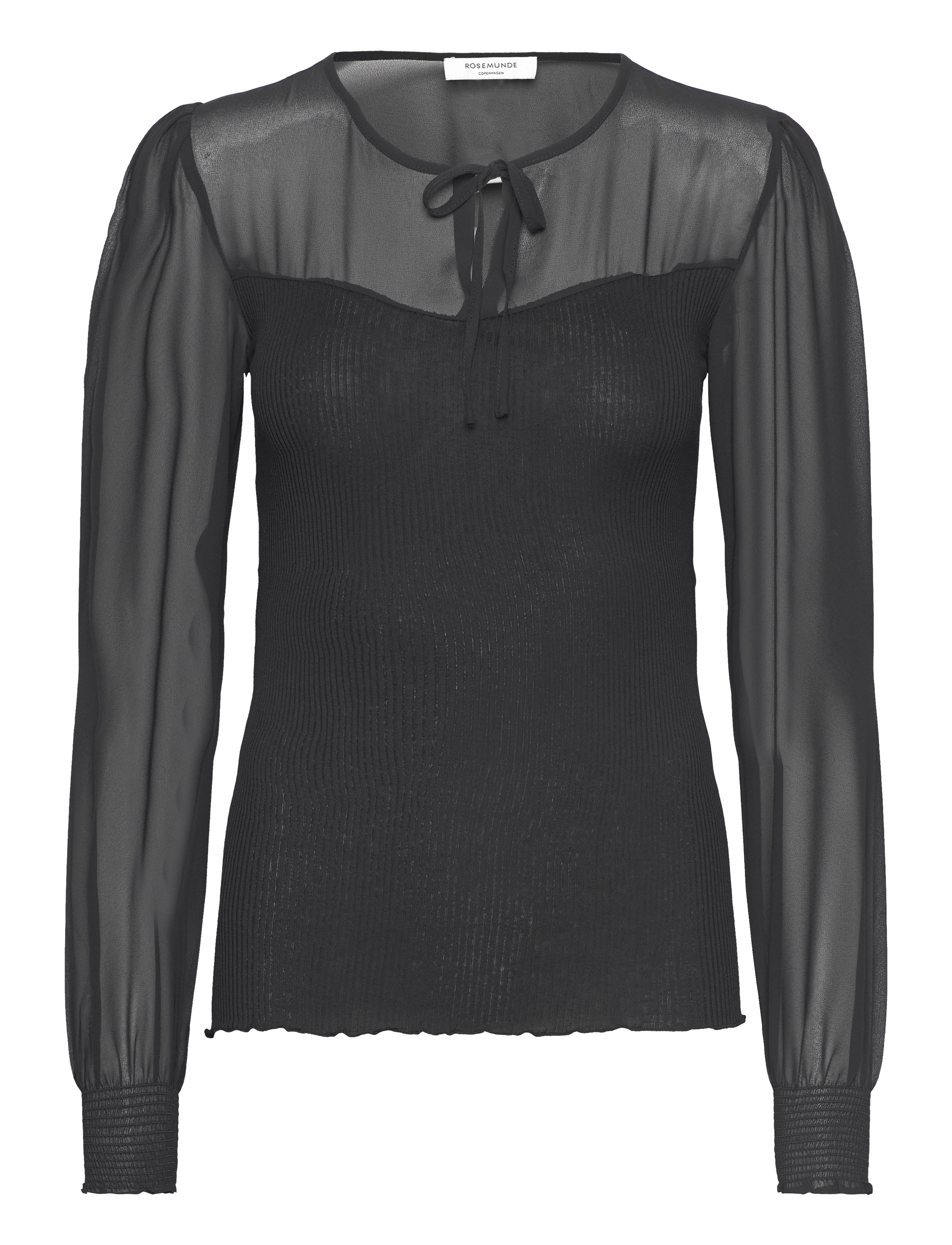 Rosemunde Silk t-shirt - Tøj - BLACK / black