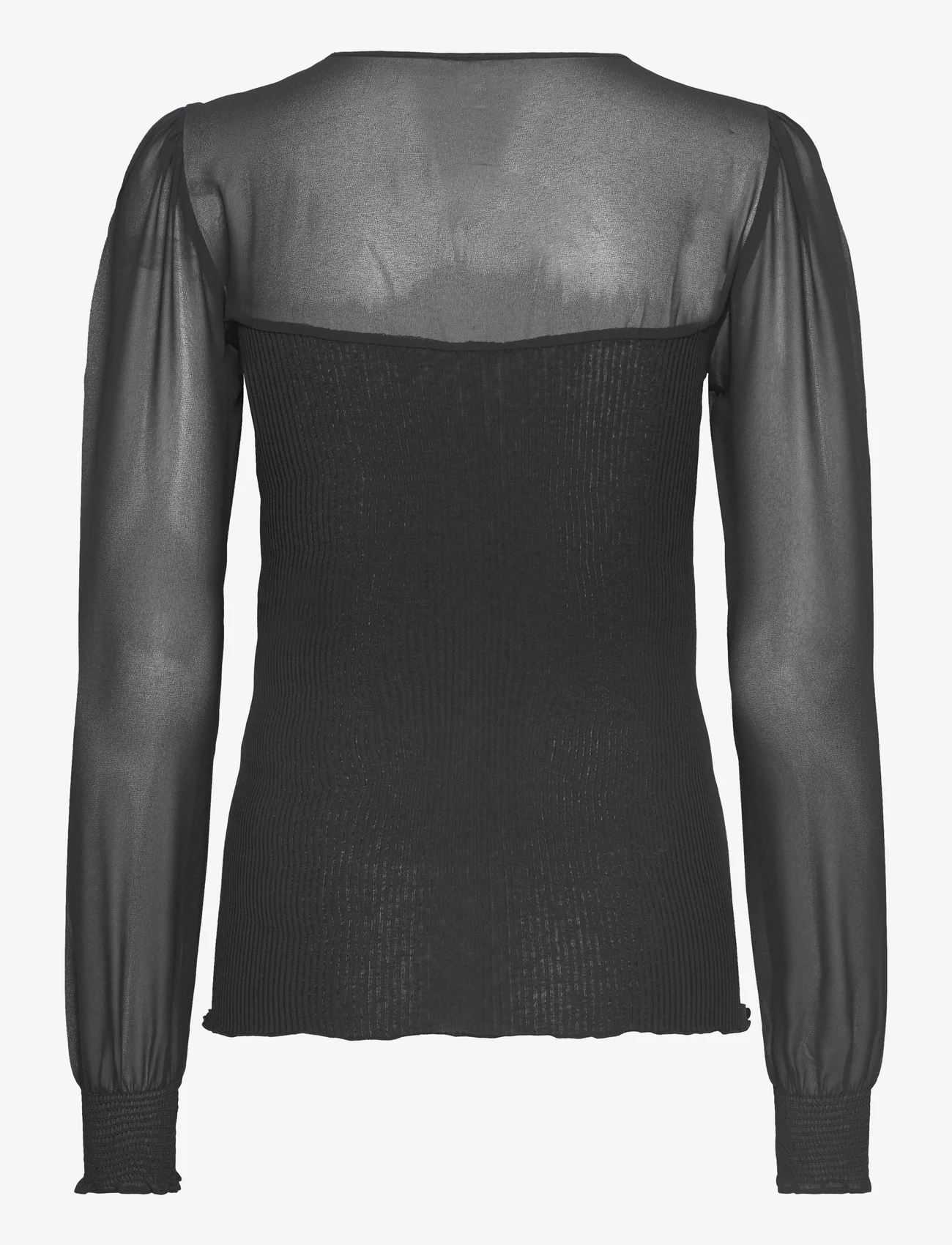 Rosemunde - Silk t-shirt - langärmlige tops - black - 1