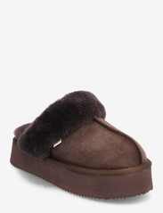 Shearling slippers - COFFEE BROWN
