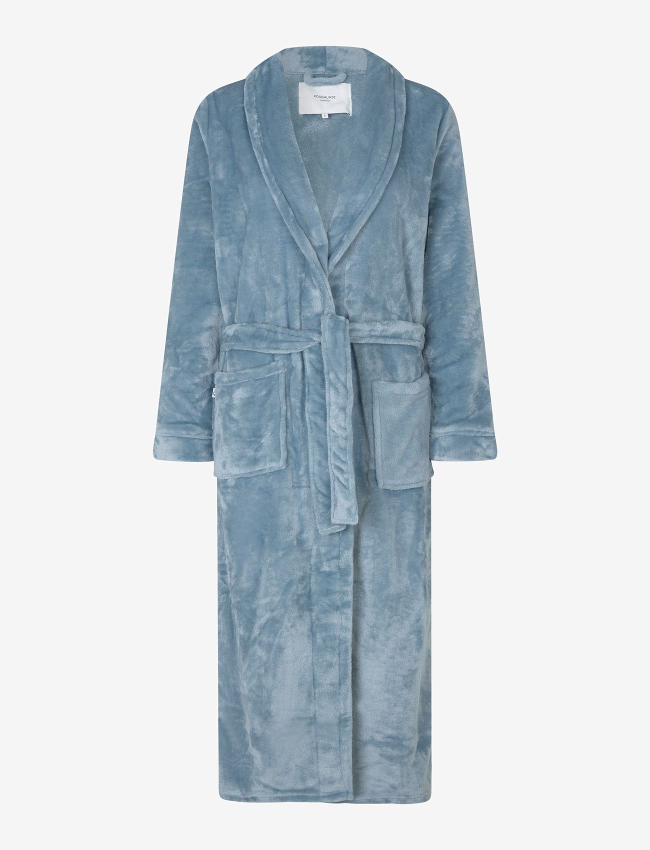 Rosemunde - Long fleece robe - dusty blue - 0