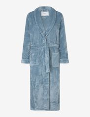 Long fleece robe - DUSTY BLUE