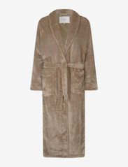 Long fleece robe - SAND DUNE