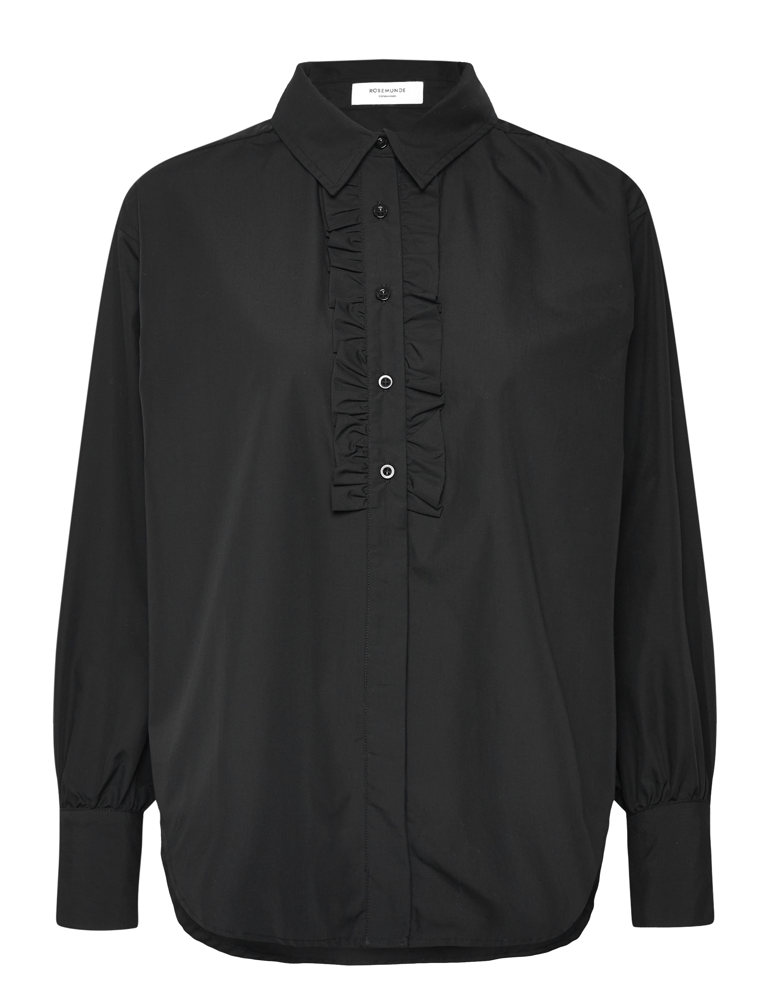 Rosemunde RWSEbony shirt w/ruffles - Bluser & Skjorter - BLACK / black