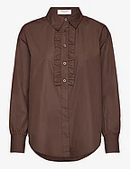 RWSEbony shirt w/ruffles - CHESTNUT