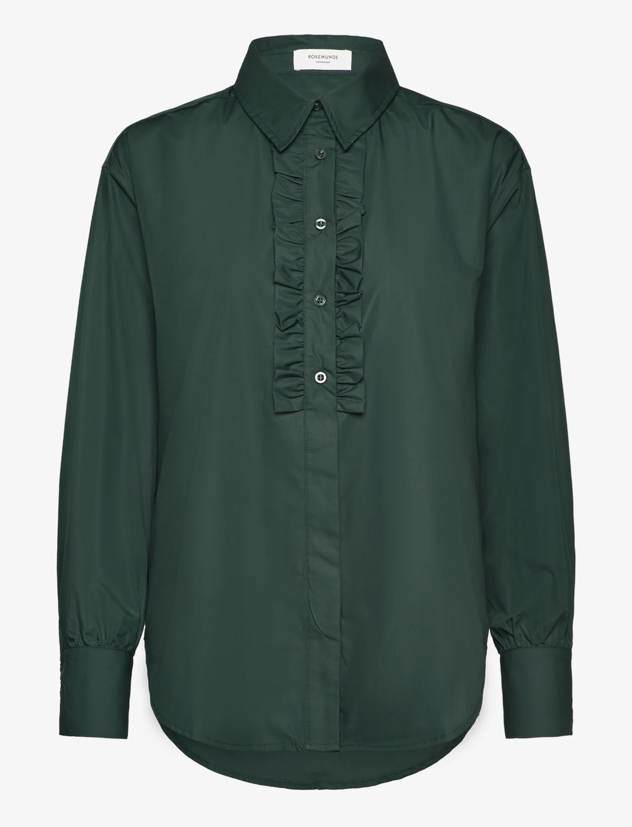 Rosemunde - RWSEbony shirt w/ruffles - overhemden met lange mouwen - dark green - 0