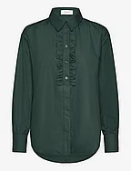 RWSEbony shirt w/ruffles - DARK GREEN