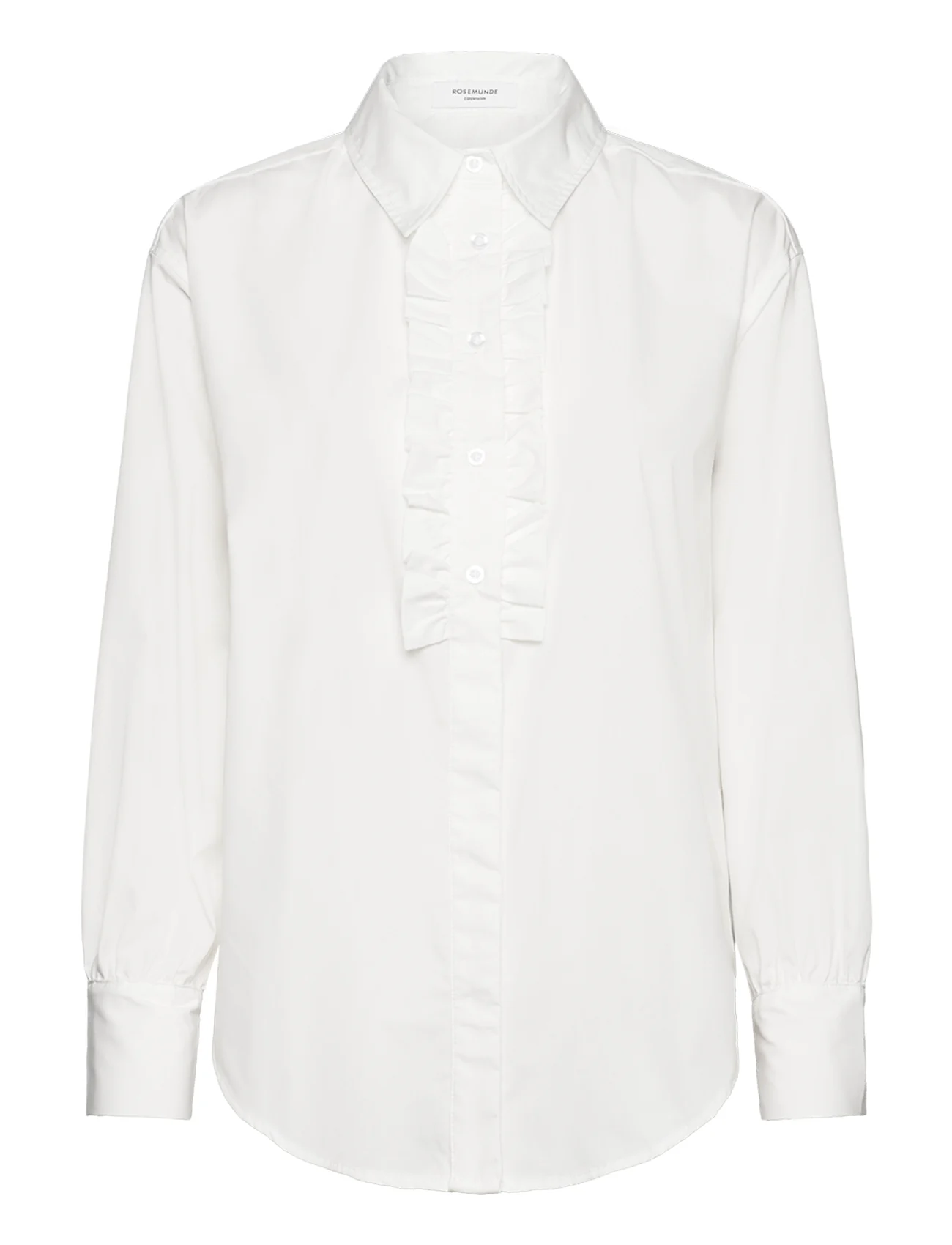 Rosemunde - RWSEbony shirt w/ruffles - langærmede skjorter - new white - 0